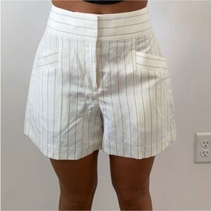 Club Monaco White Striped Women's Shorts